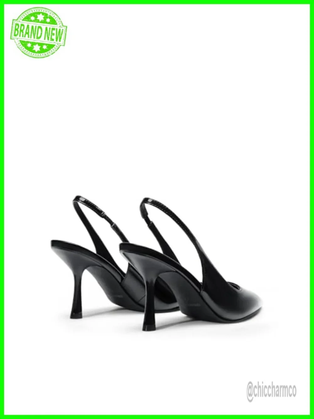 Slingback Pointed Toe Stiletto Heels Pumps 3.3